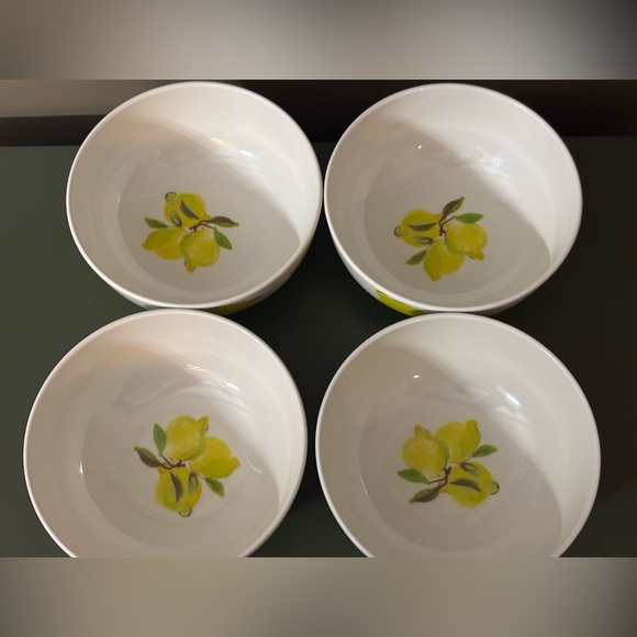 Kate Spade Melamine Lemon Cereal Bowls Set Of 4 Good Condition - Picture 2 of 4